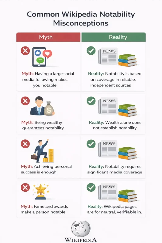 Five common misconceptions about Wikipedia notability requirements debunked